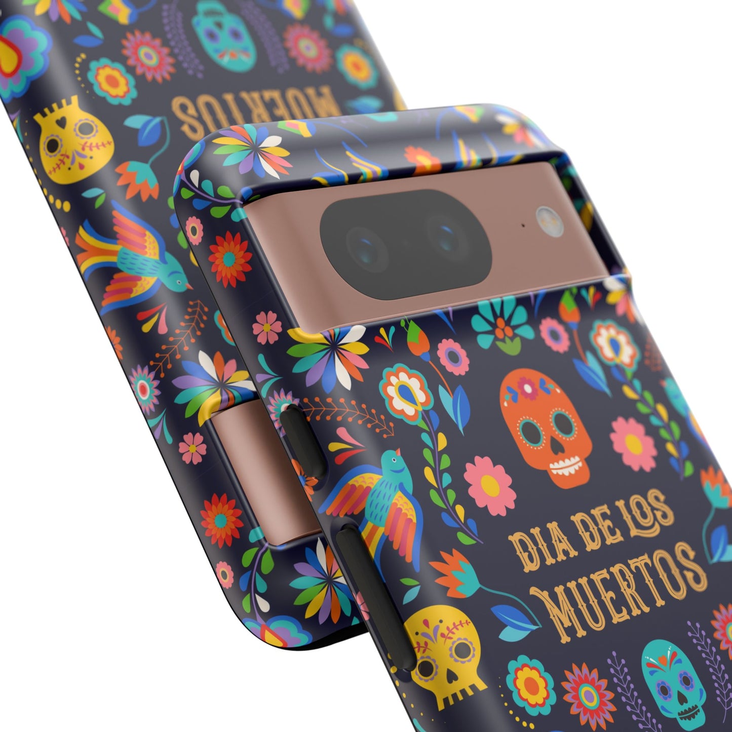 Colorful Dia de los Muertos Phone Case, Skull Design, Floral Phone Cover, Sugar Skull Accessories, Day of the Dead Gift