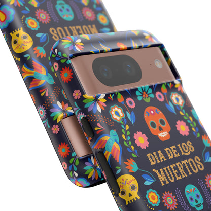 Colorful Dia de los Muertos Phone Case, Skull Design, Floral Phone Cover, Sugar Skull Accessories, Day of the Dead Gift
