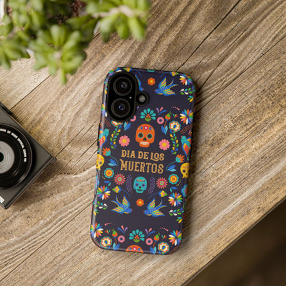 Colorful Dia de los Muertos Phone Case, Skull Design, Floral Phone Cover, Sugar Skull Accessories, Day of the Dead Gift
