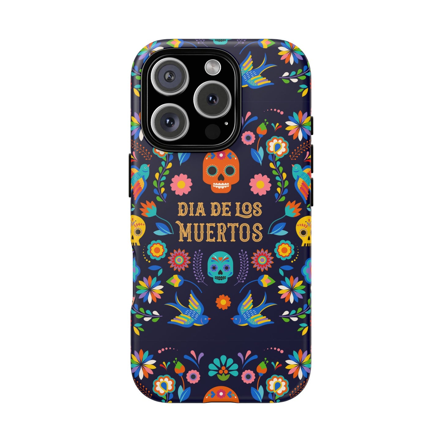 Colorful Dia de los Muertos Phone Case, Skull Design, Floral Phone Cover, Sugar Skull Accessories, Day of the Dead Gift