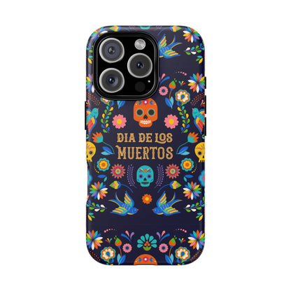 Colorful Dia de los Muertos Phone Case, Skull Design, Floral Phone Cover, Sugar Skull Accessories, Day of the Dead Gift