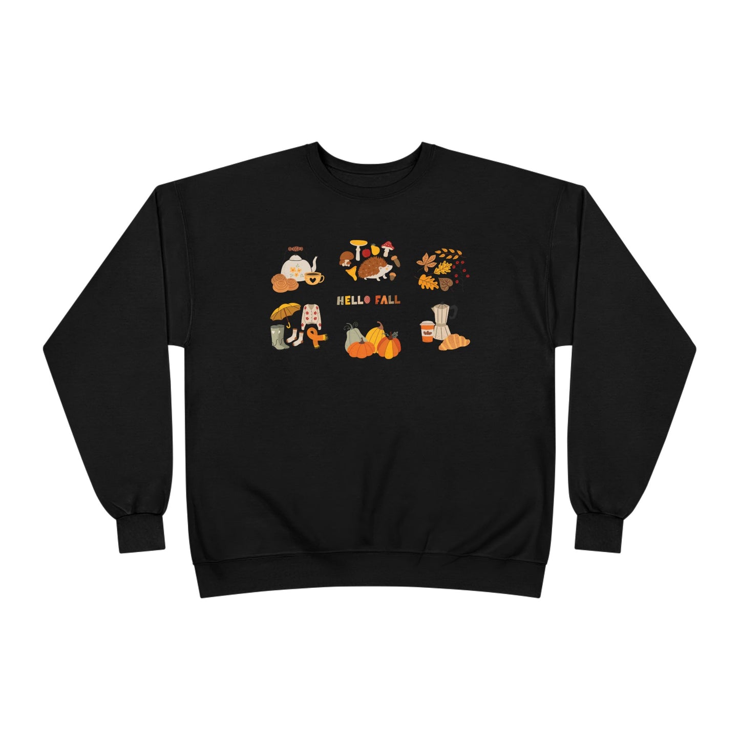 Cozy Fall Sweatshirt - Hello Fall Design, Unisex Fall Apparel, Eco-Friendly Sweater, Perfect for Autumn Celebrations, Gift for Nature Lovers - MaisonThreadory