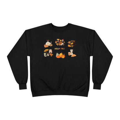 Cozy Fall Sweatshirt - Hello Fall Design, Unisex Fall Apparel, Eco-Friendly Sweater, Perfect for Autumn Celebrations, Gift for Nature Lovers - MaisonThreadory