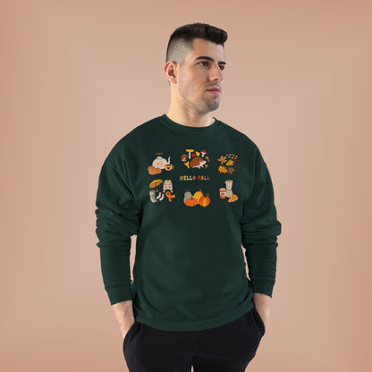 Cozy Fall Sweatshirt - Hello Fall Design, Unisex Fall Apparel, Eco-Friendly Sweater, Perfect for Autumn Celebrations, Gift for Nature Lovers - MaisonThreadory