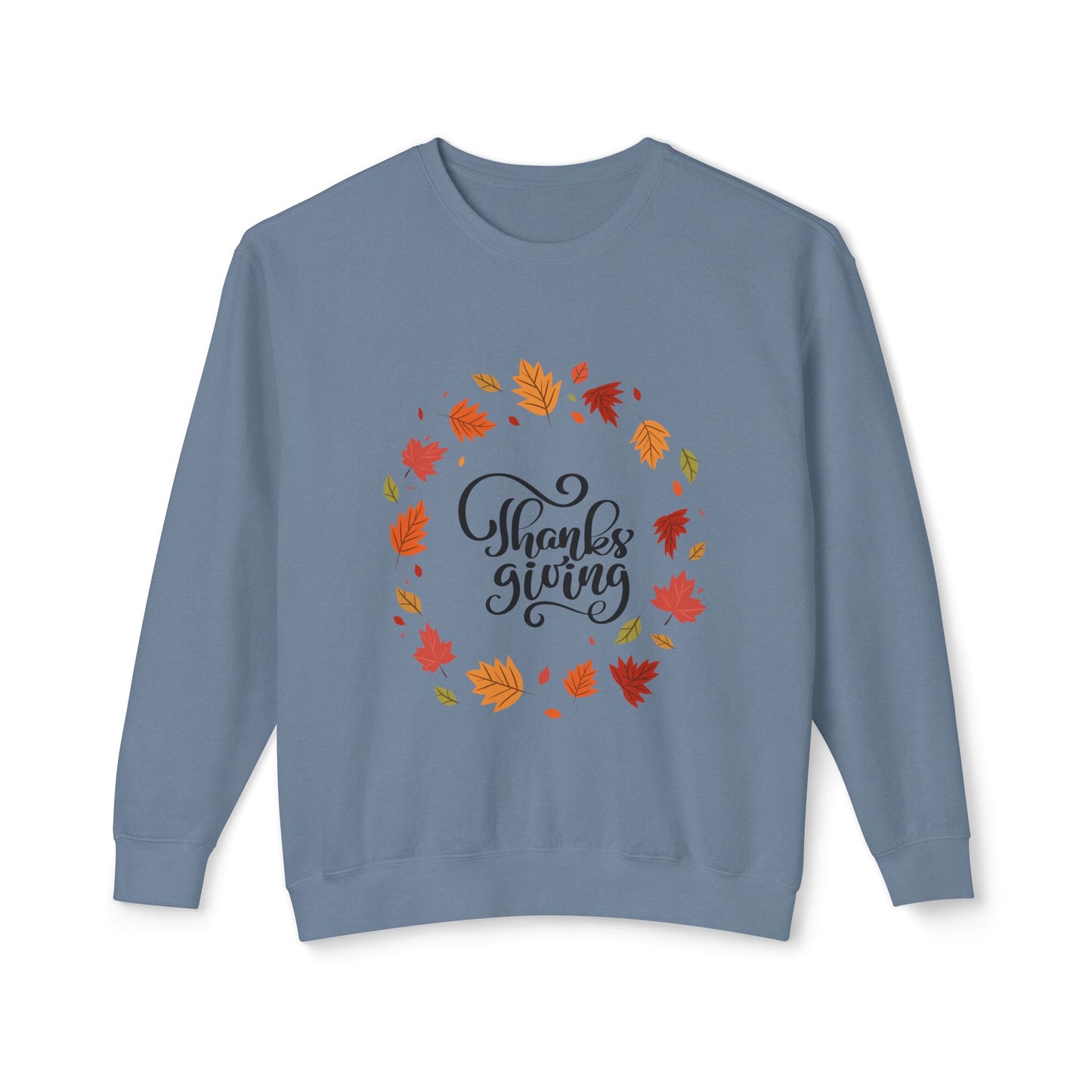 Thanksgiving Lightweight Crewneck Sweatshirt, Cozy Fall Apparel, Autumn Fashion, Gift for Her, Seasonal Style - MaisonThreadory