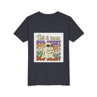Youth Short Sleeve Tee with Fun Boo Sheet Design, Cool Summer Top, Humorous Kids Apparel, Gift for Halloween, Casual Wear, Playful T-Shirt - MaisonThreadory