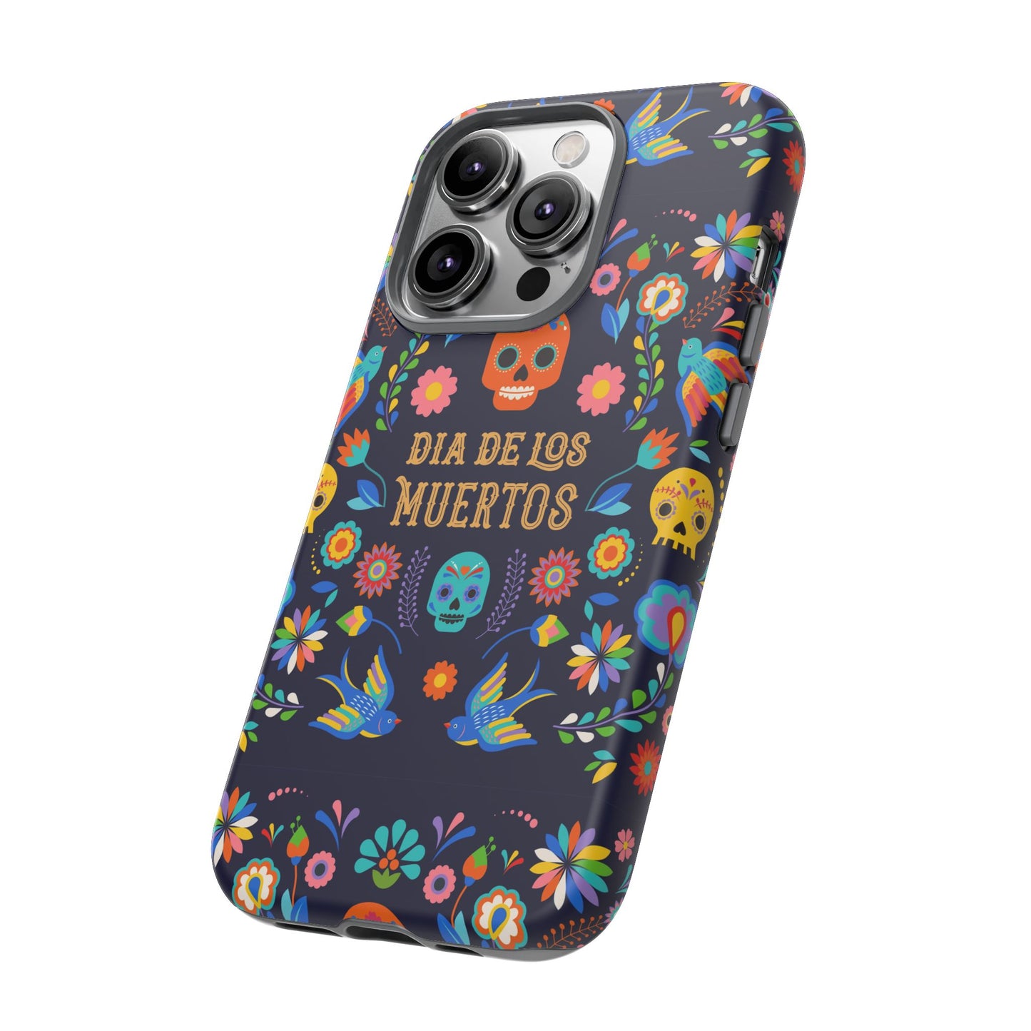 Colorful Dia de los Muertos Phone Case, Skull Design, Floral Phone Cover, Sugar Skull Accessories, Day of the Dead Gift