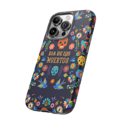 Colorful Dia de los Muertos Phone Case, Skull Design, Floral Phone Cover, Sugar Skull Accessories, Day of the Dead Gift