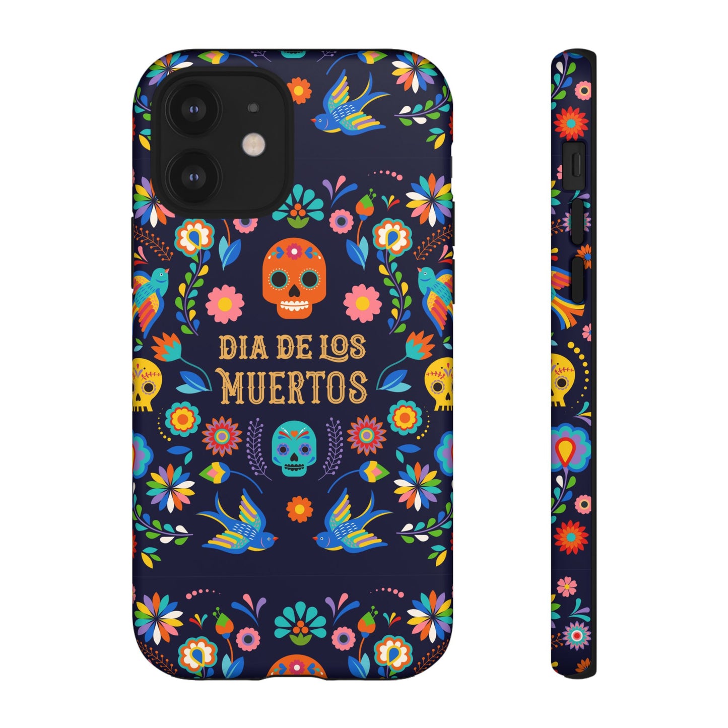 Colorful Dia de los Muertos Phone Case, Skull Design, Floral Phone Cover, Sugar Skull Accessories, Day of the Dead Gift