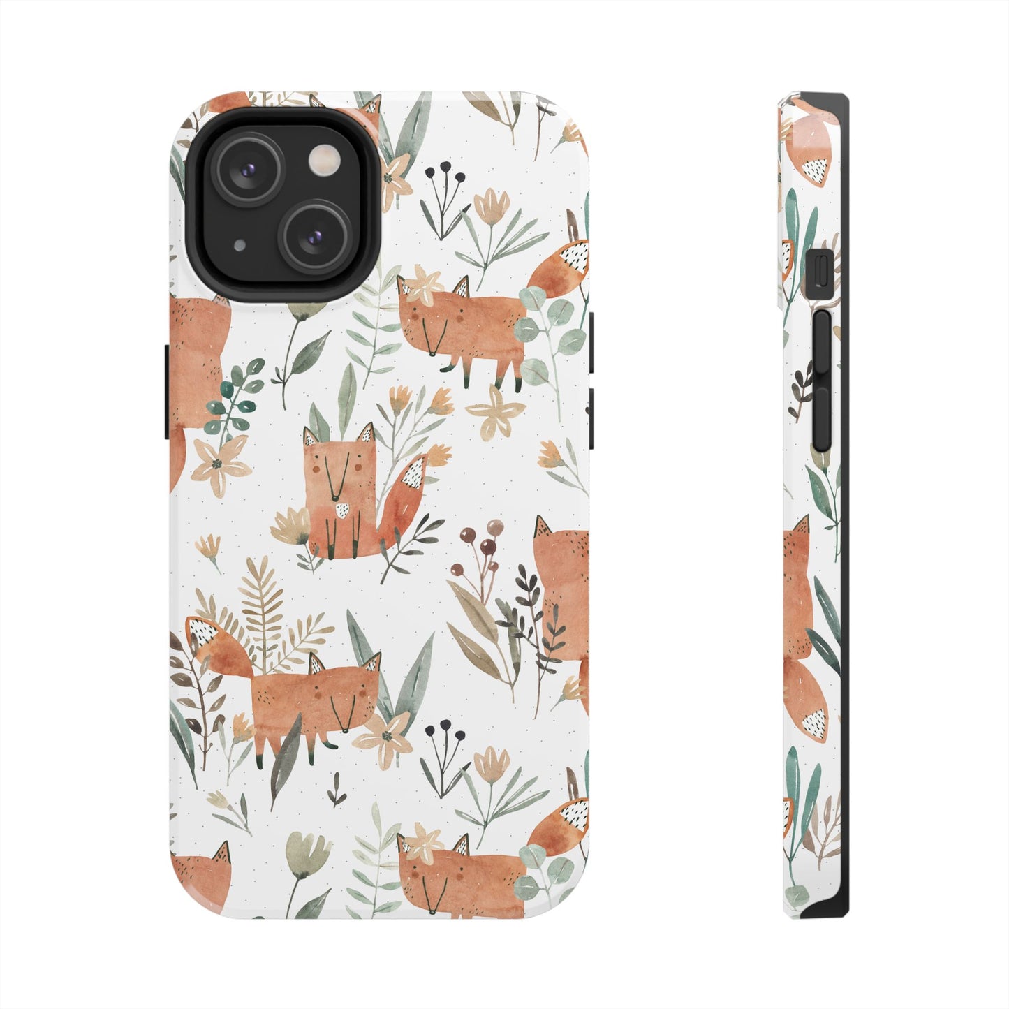Floral Fox Phone Case, Tough Phone Cases for Nature Lovers, Cute Animal Phone Cover, Gift for Friends, Wildflower Design