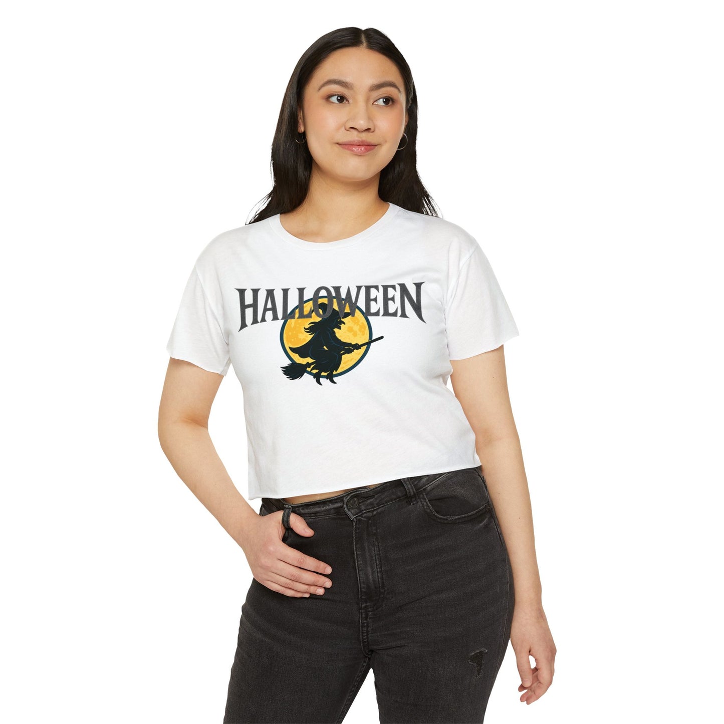 Halloween Witch Women's Festival Crop Top, Halloween Crop Tee, Witchy Outfit, Fall Fashion, Halloween Party Shirt, Cute Festival Clothing