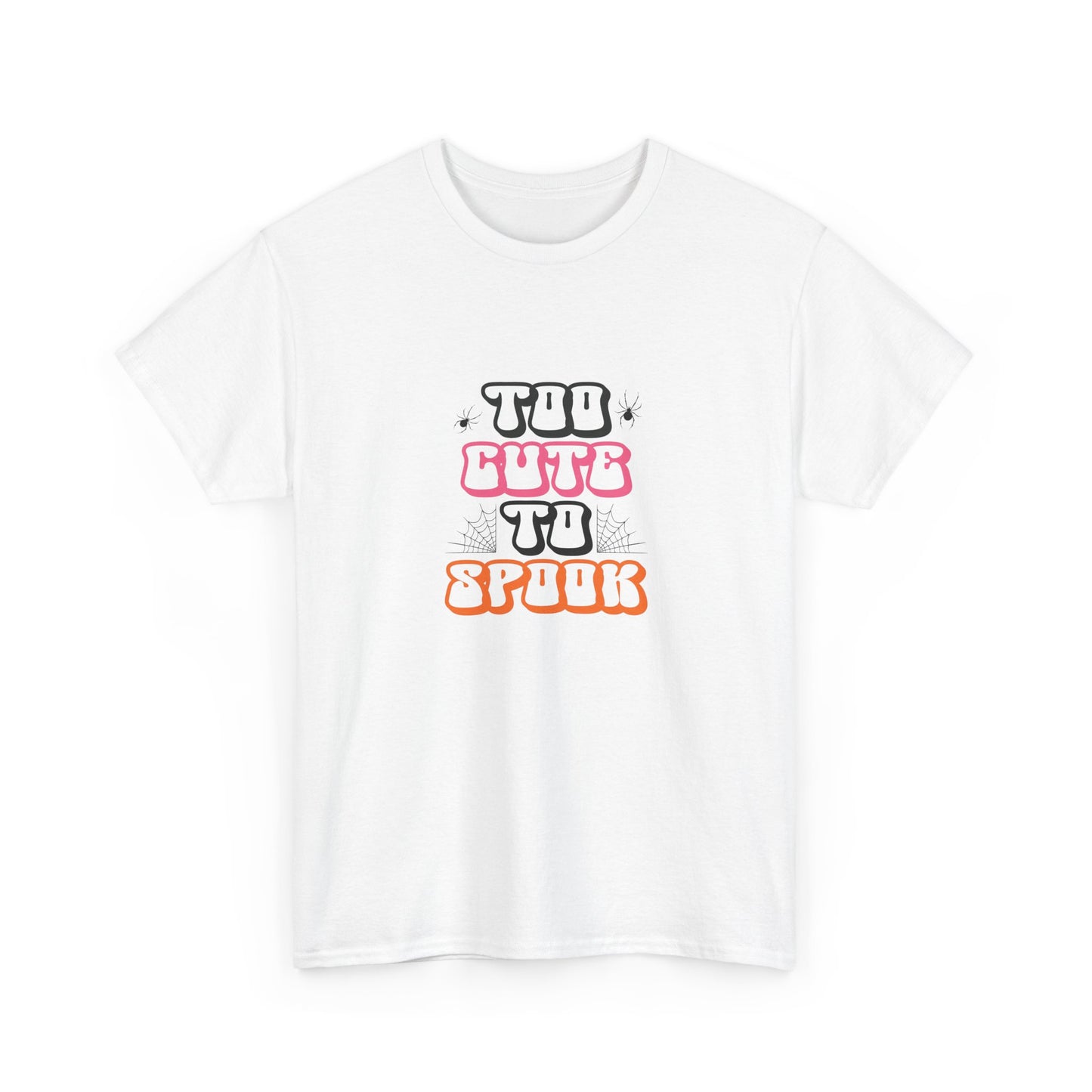 Too Cute to Spook Unisex Heavy Cotton Tee - Fun Halloween Shirt, Fall Festivities, Spooky Vibe, Costume Top, Cute Halloween Apparel - MaisonThreadory