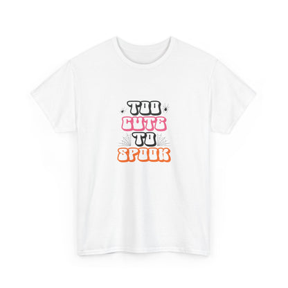Too Cute to Spook Unisex Heavy Cotton Tee - Fun Halloween Shirt, Fall Festivities, Spooky Vibe, Costume Top, Cute Halloween Apparel - MaisonThreadory
