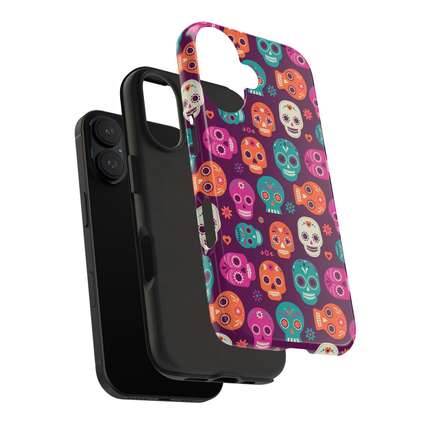 Colorful Skull Phone Case, Tough Cases for Halloween, Unique Phone Cover, Day of the Dead, Fun and Durable Accessories