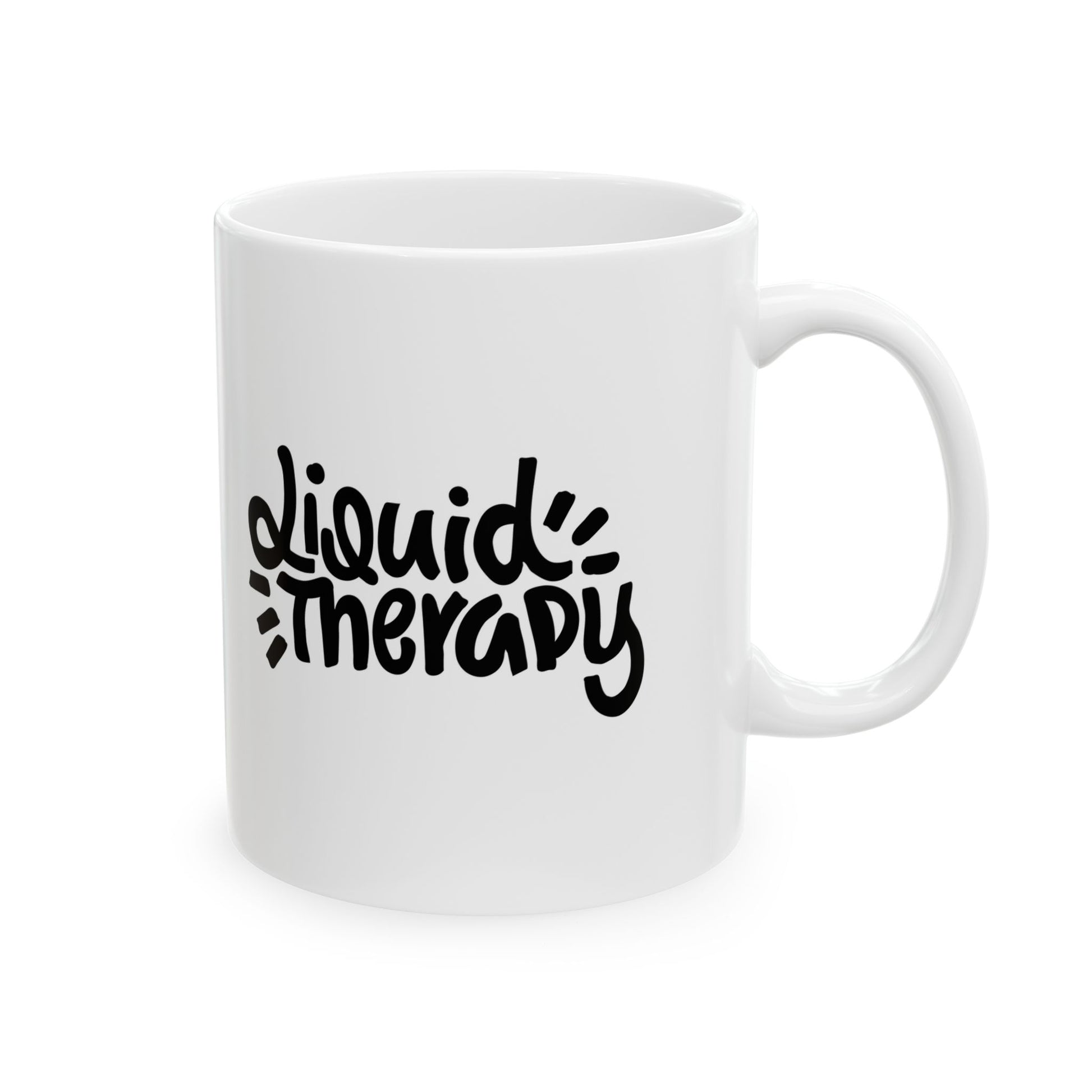 Liquid Therapy Ceramic Mug - 11oz & 15oz Coffee Cup, Perfect Gift for Coffee Lovers, Self-Care Essentials, Unique Mug for Home or Office - MaisonThreadory