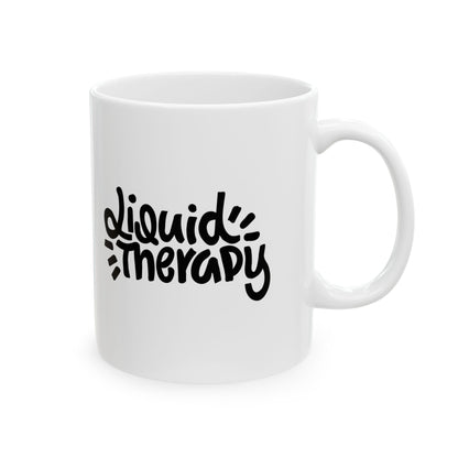 Liquid Therapy Ceramic Mug - 11oz & 15oz Coffee Cup, Perfect Gift for Coffee Lovers, Self-Care Essentials, Unique Mug for Home or Office - MaisonThreadory