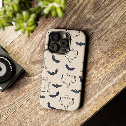 Halloween Phone Case, Ghosts and Bats, Cute Phone Cover, Spooky Accessories, Fall Decor, Gifts for Her, Halloween Party - MaisonThreadory