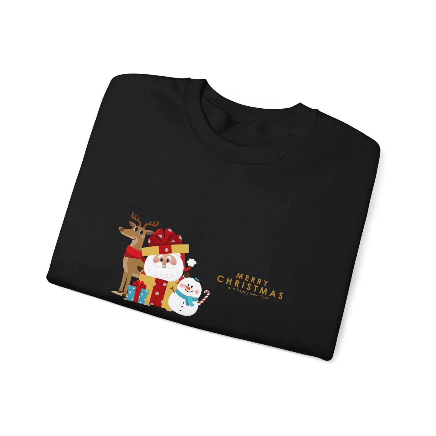 Christmas Snowman & Reindeer Crewneck Sweatshirt — Merry Christmas Holiday Sweater