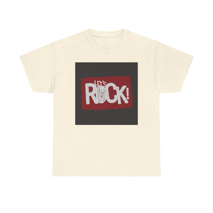Let's Rock! Unisex Heavy Cotton Tee | Casual Music Apparel, Gift for Music Lovers, Concert Outfit, Rock Band Merchandise, Everyday Wear