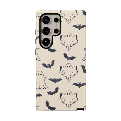 Halloween Phone Case, Ghosts and Bats, Cute Phone Cover, Spooky Accessories, Fall Decor, Gifts for Her, Halloween Party - MaisonThreadory