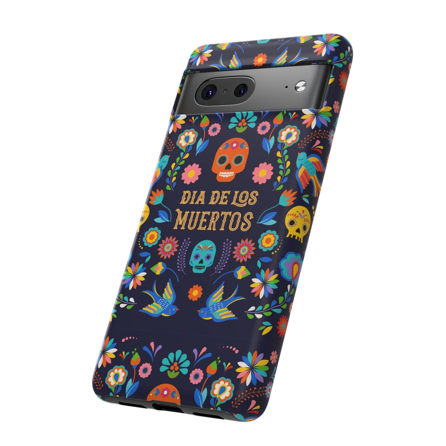 Colorful Dia de los Muertos Phone Case, Skull Design, Floral Phone Cover, Sugar Skull Accessories, Day of the Dead Gift