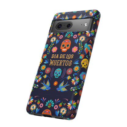 Colorful Dia de los Muertos Phone Case, Skull Design, Floral Phone Cover, Sugar Skull Accessories, Day of the Dead Gift