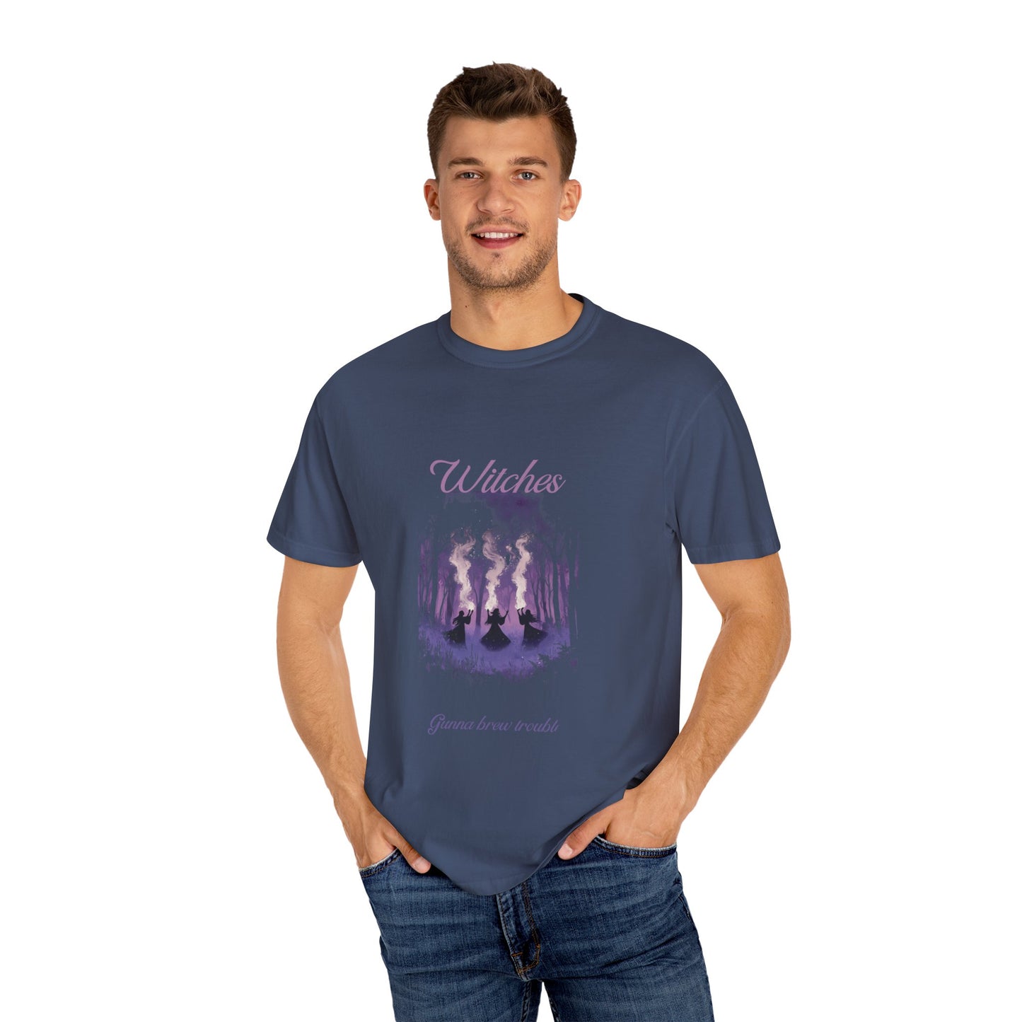 Witches Garment-Dyed T-Shirt | Mystical Apparel for Halloween, Witchy Vibes, Unique Gift, Casual Wear - MaisonThreadory