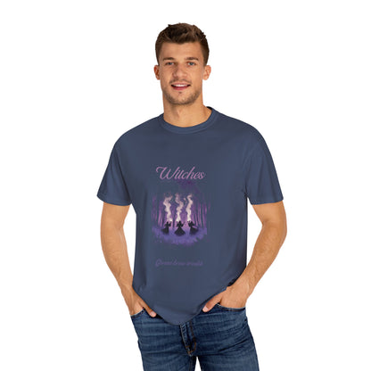 Witches Garment-Dyed T-Shirt | Mystical Apparel for Halloween, Witchy Vibes, Unique Gift, Casual Wear - MaisonThreadory
