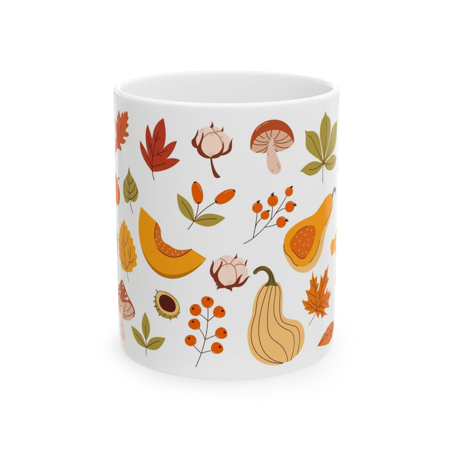 Fall Harvest Ceramic Mug - Cozy Autumn Vibes, Pumpkin Spice Lover Gift, Thanksgiving Coffee Cup, Seasonal Home Decor - MaisonThreadory