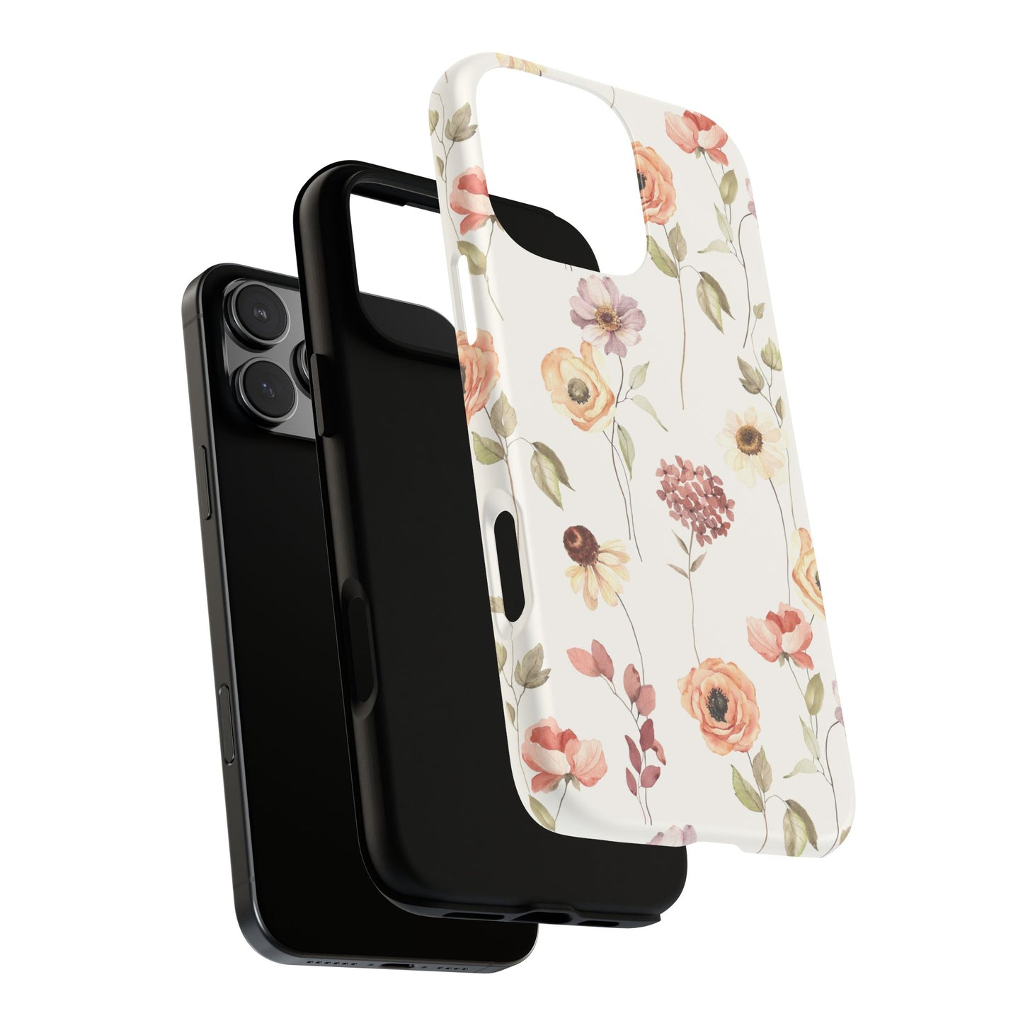 Floral Phone Case, Cute Flower Cover, Botanical Tough Case, Protective Smartphone Shell, Chic Floral Design, Trendy iPhone Case