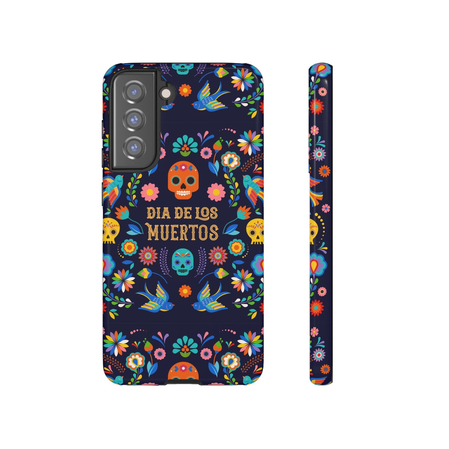 Colorful Dia de los Muertos Phone Case, Skull Design, Floral Phone Cover, Sugar Skull Accessories, Day of the Dead Gift