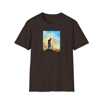 Adventure Awaits Unisex T-Shirt, Mountain Biking Tee, Outdoor Sport Shirt, Gift for Cyclists, Casual Graphic Tee