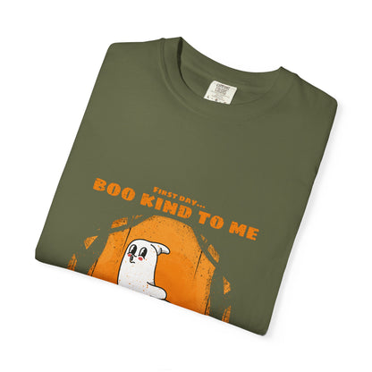 Playful Message T-Shirt: Boo Kind To Me, Funny Graphic Tee, Unisex Cotton Top, Casual Wear, Gift for Friends - MaisonThreadory