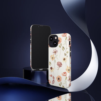 Floral Phone Case, Cute Flower Cover, Botanical Tough Case, Protective Smartphone Shell, Chic Floral Design, Trendy iPhone Case