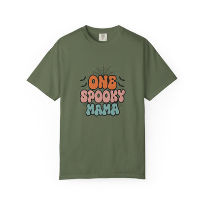 Unisex Halloween T-Shirt, One Spooky Mama Tee, Casual Fall Apparel, Gift for Moms, Halloween Festivities, Spooky Season Shirt