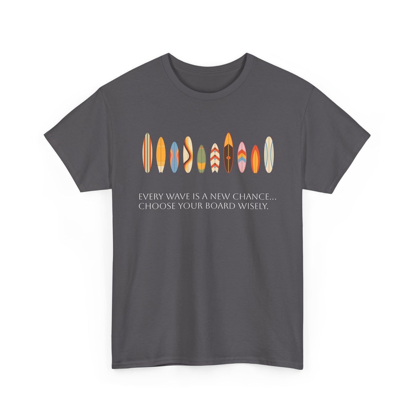 Surf Vibes Unisex Heavy Cotton Tee | Chill Beachwear, Casual Summer Shirt, Gift for Surf Lovers, Vacation Outfit, Everyday Wear - MaisonThreadory