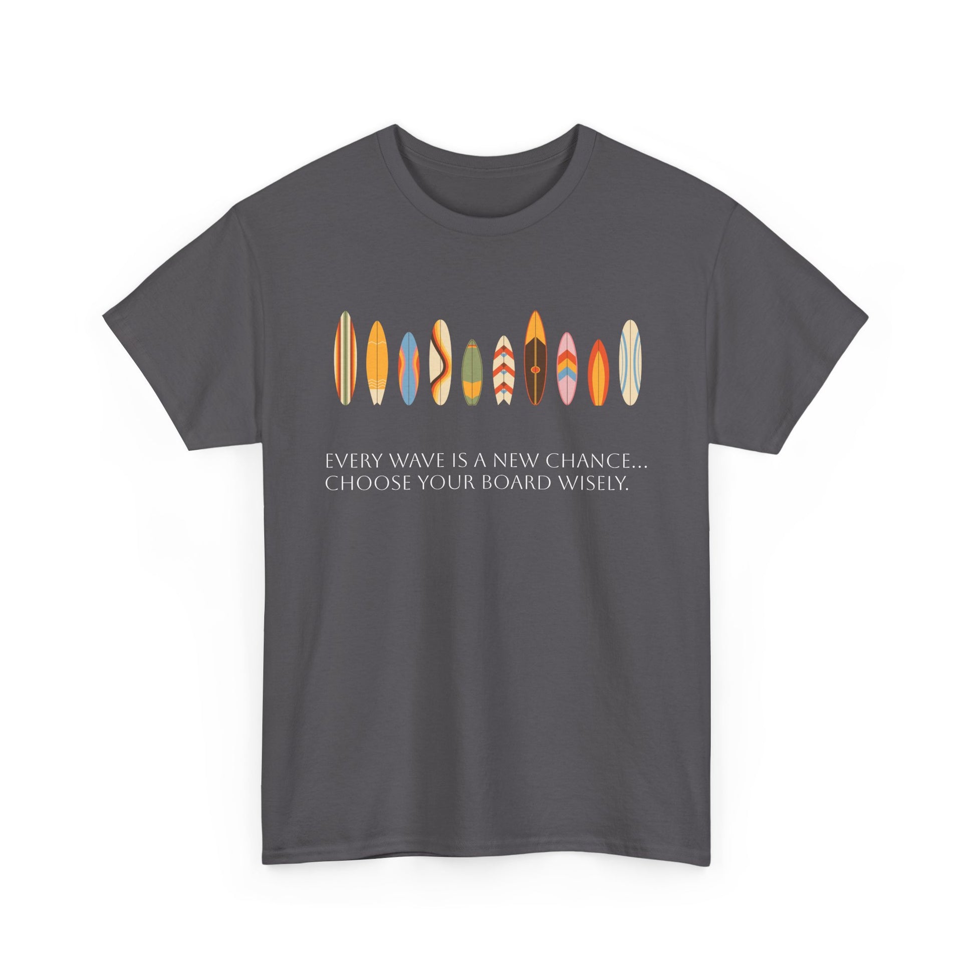 Surf Vibes Unisex Heavy Cotton Tee | Chill Beachwear, Casual Summer Shirt, Gift for Surf Lovers, Vacation Outfit, Everyday Wear - MaisonThreadory