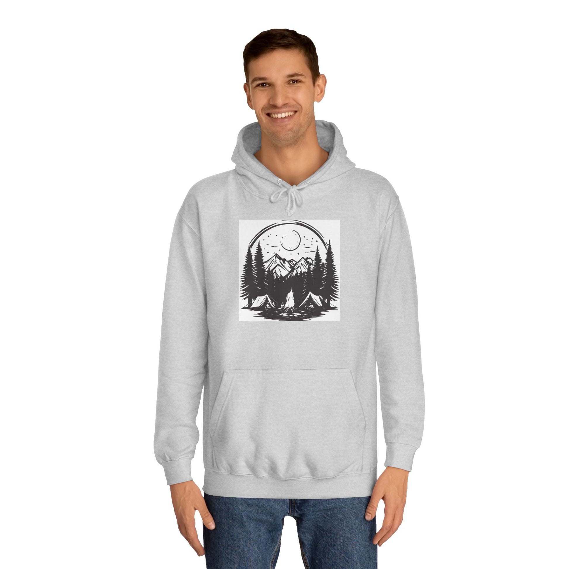 Nature-Inspired Unisex College Hoodie | Camping, Adventure, Outdoor Lover Gift, Cozy Pullover, College Apparel - MaisonThreadory
