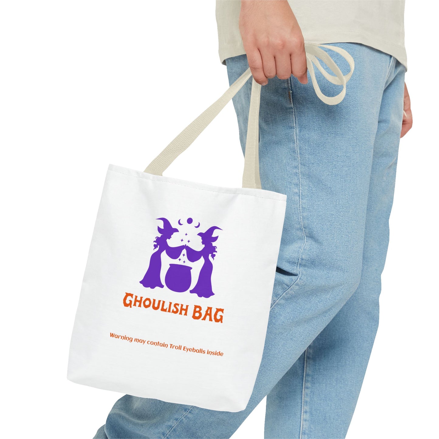 Ghoulish Tote Bag - Spooky Halloween Carryall, Trick-or-Treat Bag, Witchy Gift, Ghoul Tote for Fall, Party Essential - MaisonThreadory