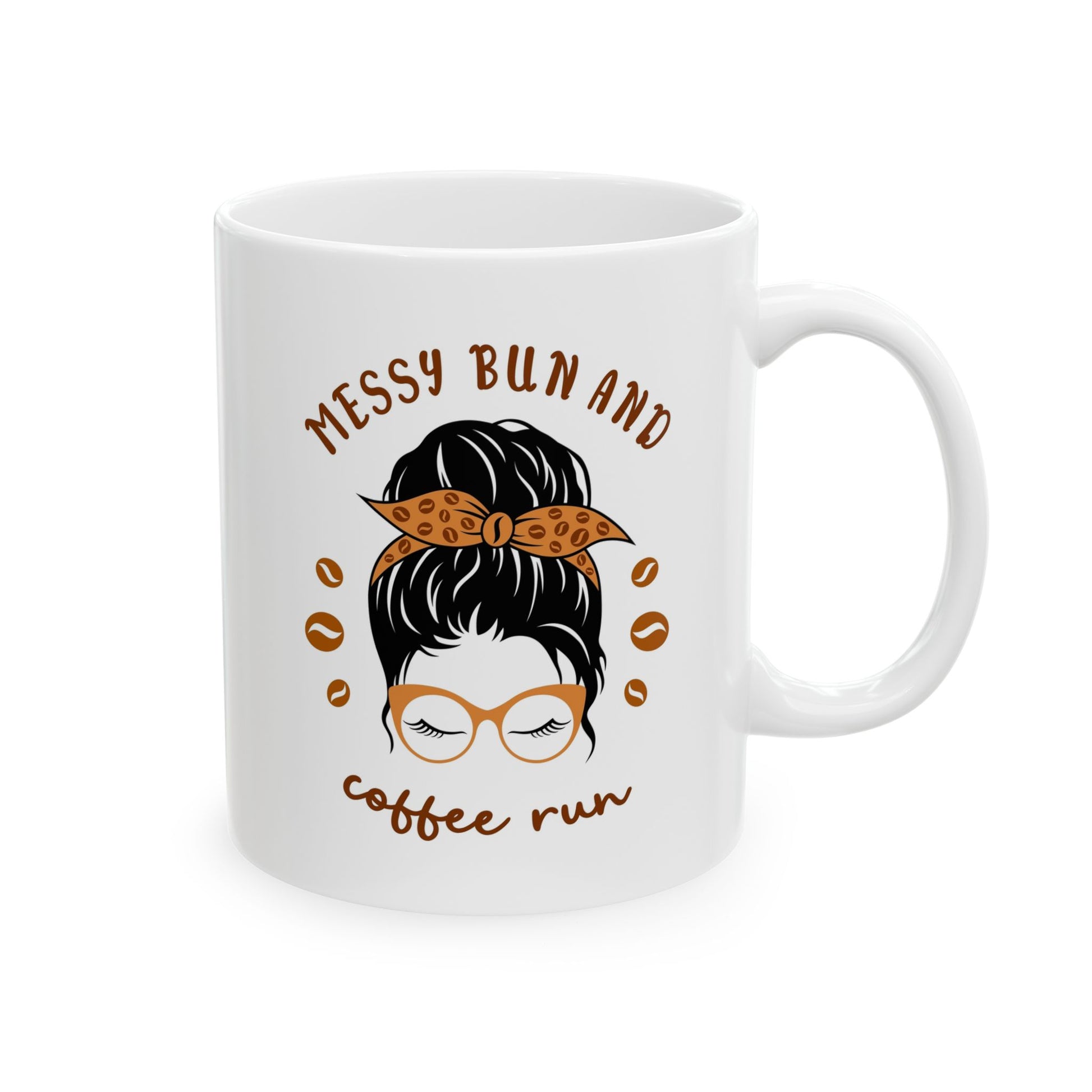 Ceramic Mug with Messy Hair and Coffee Vibes, Funny Gift for Coffee Lovers, Cute Kitchen Decor, Perfect for Birthdays, Holidays, [...] - MaisonThreadory