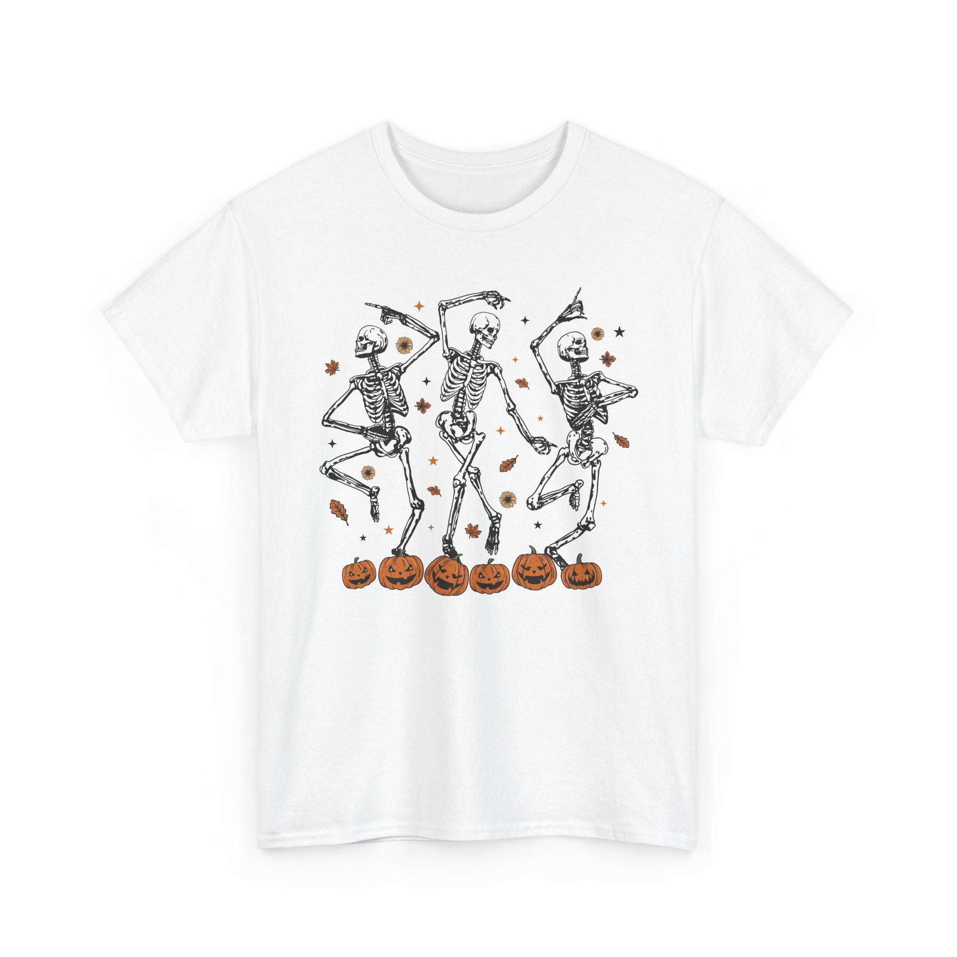 Halloween Dance Skeleton Unisex Heavy Cotton Tee - Spooky Seasonal Shirt, Fall Festival Top, Trick or Treat Apparel, Ghost Party [...] - MaisonThreadory