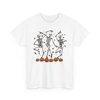 Halloween Dance Skeleton Unisex Heavy Cotton Tee - Spooky Seasonal Shirt, Fall Festival Top, Trick or Treat Apparel, Ghost Party [...] - MaisonThreadory