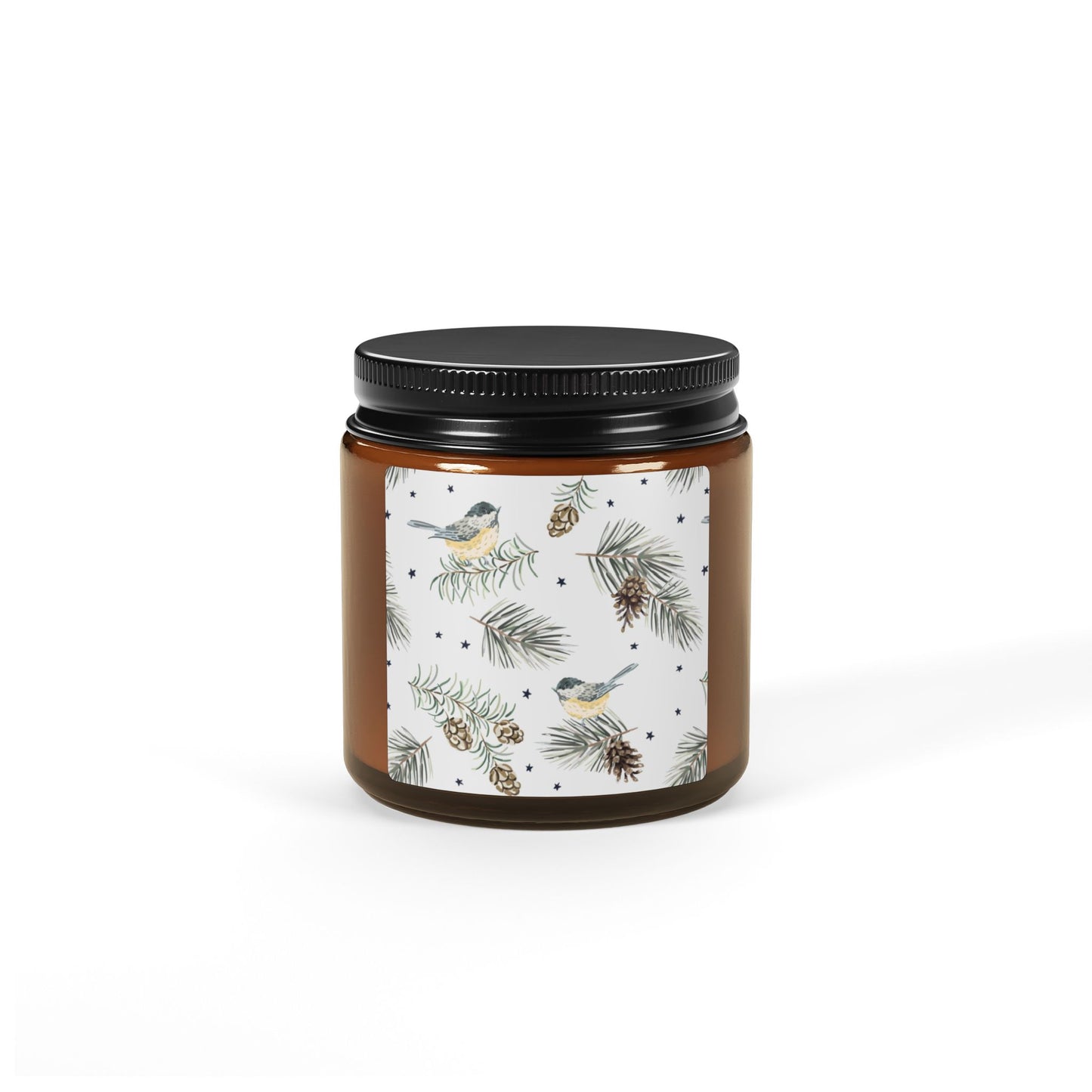 Soy Candle — Warm Geometric Amber Jar (Scented, Multi-Size)