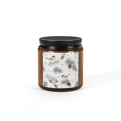 Soy Candle — Warm Geometric Amber Jar (Scented, Multi-Size)