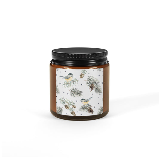 Soy Candle — Warm Geometric Amber Jar (Scented, Multi-Size)