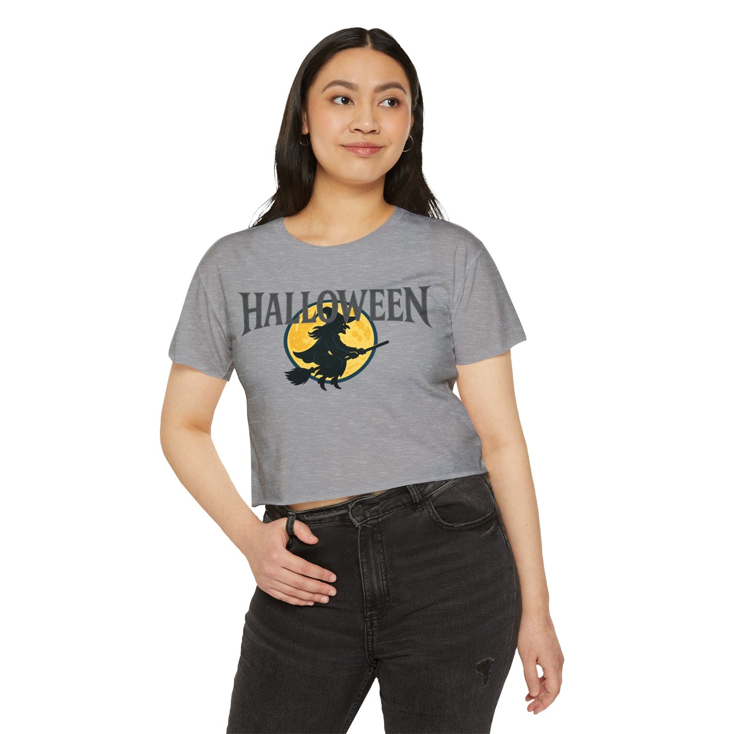 Halloween Witch Women's Festival Crop Top, Halloween Crop Tee, Witchy Outfit, Fall Fashion, Halloween Party Shirt, Cute Festival Clothing