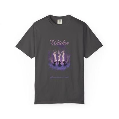 Witches Garment-Dyed T-Shirt | Mystical Apparel for Halloween, Witchy Vibes, Unique Gift, Casual Wear - MaisonThreadory