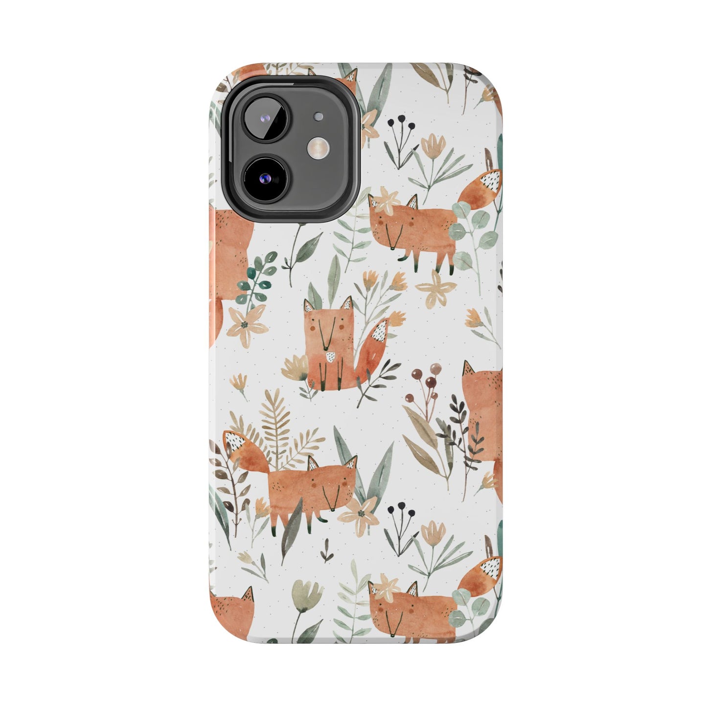 Floral Fox Phone Case, Tough Phone Cases for Nature Lovers, Cute Animal Phone Cover, Gift for Friends, Wildflower Design