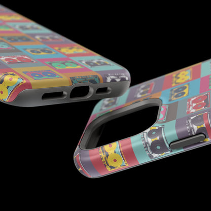 Retro Cassette Tape Phone Case, Vintage Style Tough Case, Music Lover Gift, Funky Tech Accessory, Fun Phone Cover