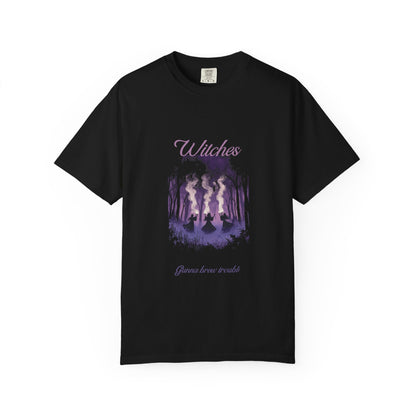 Witches Garment-Dyed T-Shirt | Mystical Apparel for Halloween, Witchy Vibes, Unique Gift, Casual Wear - MaisonThreadory